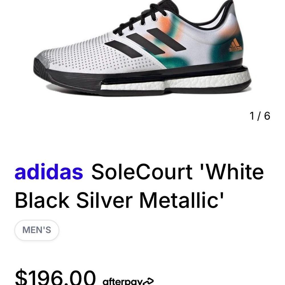 NWT Adidas SoleCourt White Black Green Tennis Shoes